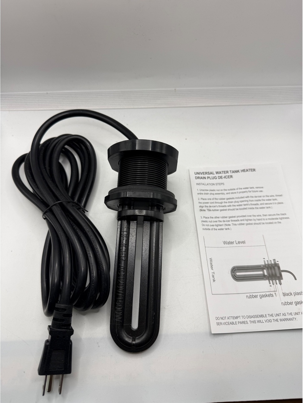 1500W Utility De-Icer Submergible Cast Aluminum Water Tank Heater Universal Plug